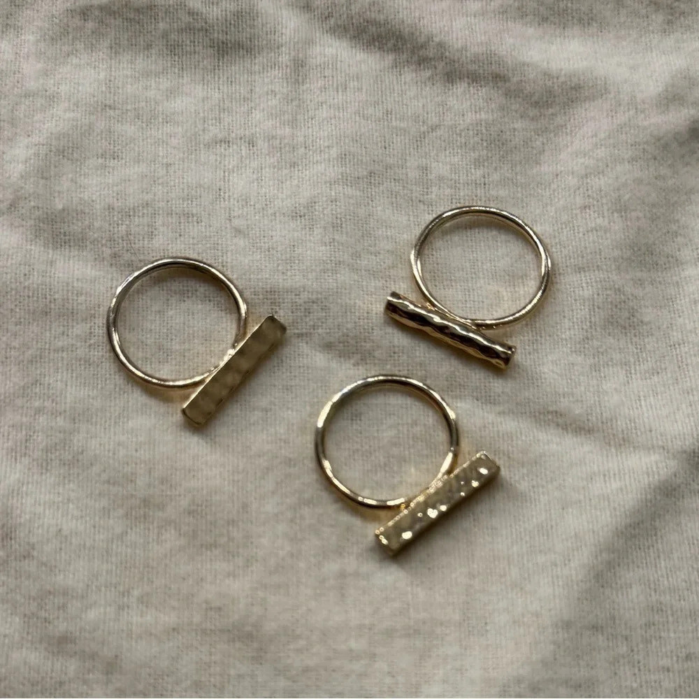 Gold Bar Rings - Picture 7 of 7